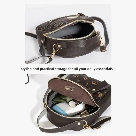 Khaki Monogram Mini Backpack Designer Inspired NIP - Picture 8 of 12